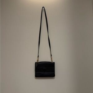 Black Crossbody Bag Gold Chain Minimalist Shoulder Purse